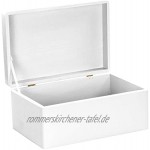 LAUBLUST Holzkiste zur Hochzeit Vogel-Pärchen Geschenkkiste Personalisiert mit Gravur 30x20x14cm Weiß FSC®