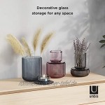 Umbra Allira Büromaterial Aufbewahrungsbehälter dekorativer Glasbehälter Accessoire Organizer mit Deckel Blumenvase aus Glas Blau Regular
