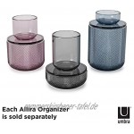 Umbra Allira Büromaterial Aufbewahrungsbehälter dekorativer Glasbehälter Accessoire Organizer mit Deckel Blumenvase aus Glas Blau Regular