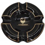 GERMANUS Zigarrenascher Malta schwarz Gold XL