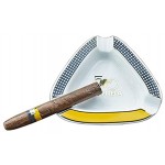 Montecristo Zigarren-Aschenbecher dreieckig groß für den Außenbereich für Terrasse Außen- und Innenaschenbecher weiß