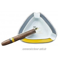 Montecristo Zigarren-Aschenbecher dreieckig groß für den Außenbereich für Terrasse Außen- und Innenaschenbecher weiß