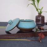 ONEDERZ Aschenbecher für Draußen mit Deckel Keramik Windaschenbecher Geruchsdicht Sturmaschenbecher für Home Office Dekoration Blau