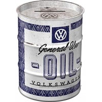 Nostalgic-Art Retro Ölfass-Spardose Volkswagen General Use Oil – Geschenk-Idee für VW Bus Fans Metall-Sparschwein Vintage Sparbüchse 600 ml