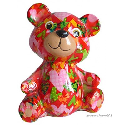 Pomme Pidou Spardose Bär rot mit Herzen Sparbüchse Teddy Sparschwein Geldgeschenk Geschenk