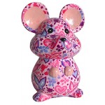 Pomme Pidou Spardose Maus rosa mit Schmetterlingen Sparbüchse Mäuse Sparschwein Geldgeschenk Geschenk