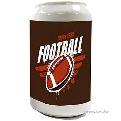 Spardose Sparbüchse Geld-Dose Wiederverschließbar Farbe Weiß Fun Football Keramik Bedruckt