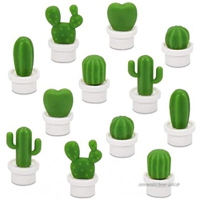 12pcs Nette Sukkulente Kühlschrankmagnete Kaktus-Mitteilungs-Aufkleber für Büro Kabinette Whiteboards Fotos schöne dekorative Magneten für Feriengeschenk verzieren nach Hause