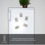 Dekorative Magnete Kühlschrank 10er Deko Magnet Set | Magnete für Magnettafel | Inspirierenden & motivierenden Sprüchen für jeden Tag | 55mm x 88mm | Inkl. Bonus: Geschirrspüler Schild Clean & Dirty