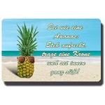 Kühlschrankmagnet Strand lustig mit Spruch Sei wie eine Ananas Deko Magnet Sprüche Geschenk Poesie Weisheiten für Kühlschrank Magnettafel
