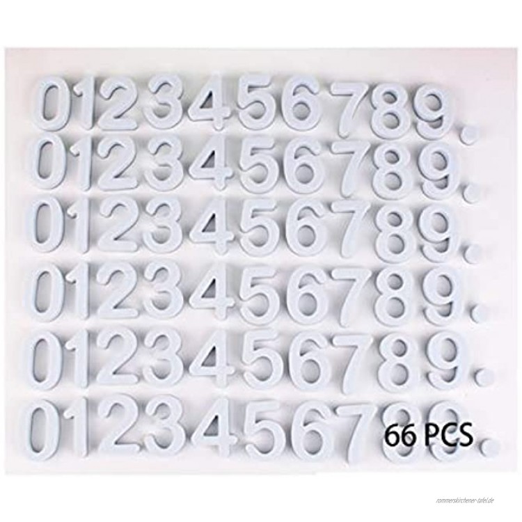 Set von 66 Kreative Magnets Zahlen 0-9 und Dezimalpunkt Kühlschrankmagnet Dekorative Harz Whiteboard Magneten for Kühlraum Schließfächer magnetische Oberflächen Office Home Küchen-Geschenk-Karte PUZ W