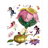1art1 Disney Fairies Fahrt Im Heißluftballon Wand-Tattoo | Deko Wandaufkleber für Wohnzimmer Kinderzimmer Küche Bad Flur | Wandsticker für Tür Wand Möbel Schrank 85 x 65 cm