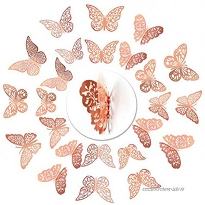 36 Stück 3D Schmetterling Wandaufkleber Dekoration Schmetterling DIY Art 3D Schmetterlinge Deko Wand Wandsticker für Zuhause Badezimmer Party Dekoration