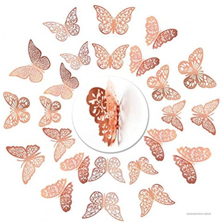 36 Stück 3D Schmetterling Wandaufkleber Dekoration Schmetterling DIY Art 3D Schmetterlinge Deko Wand Wandsticker für Zuhause Badezimmer Party Dekoration