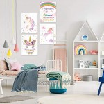 9 Stücke Einhorn Regenbogen Wandkunst Drucke ungerahmt Aquarell Einhorn und Regenbogen Poster für Mädchen Kinder Schlafzimmer Kinderzimmer Dekorationen