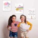 9 Stücke Einhorn Regenbogen Wandkunst Drucke ungerahmt Aquarell Einhorn und Regenbogen Poster für Mädchen Kinder Schlafzimmer Kinderzimmer Dekorationen