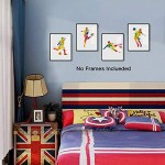 Aquarell Fußball Poster,Kinderzimmer Wandbilder,Fußball Bilder Set für Teenager Jungen Schlafzimmer,Sport Bild Leinwand Kunst Deko,Ohne Rahmen,20×25CM