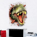 CreateHome® Wandtattoo Dinosaurier 3D für Kinderzimmer Jugendzimmer Jurassic Park T-Rex Saurier Aufkleber Wandbild 50 x 70 cm B x H