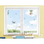 dekodino® Fenstersticker Kinderzimmer Aquarell Tiere Flugzeug