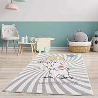 Kinderteppich Läufer Tier-Motiv Baby-Elefant 80x150 cm Creme Multi Kinderzimmer Teppich Modern