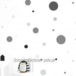 malango® 78 Wandsticker in vielen verschiedenen Farbkombinationen Punkte Kinderzimmer Wandtattoo Kreise Set selbstklebend Kids schwarz-grau-hellgrau