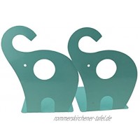 Niedlicher Elefant Buchstütze für Kinder Metall Buchstütze Buchstützen fürs Baby-Kinderzimmer Kinderzimmer Dekor Hellgrün