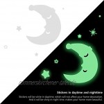 Yosemy Wandsticker Leuchtaufkleber 200 Sticker Sterne und Mond Fluoreszierend Wandaufkleber Leuchtstoff Aufkleber Für Kinderzimmer Zimmer Home Dekorative Aufkleber