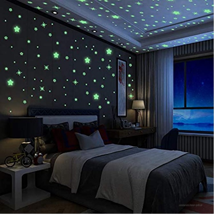 Yosemy Wandsticker Leuchtaufkleber 795 Leuchtsterne Sticker Sterne Fluoreszierend Wandaufkleber Leuchtstoff Aufkleber Für Kinderzimmer Zimmer Home Dekorative Aufkleber