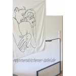 anaan Sketch Wandbehang Wandteppich Linie Kunst Zeichnen Kontur Wandtuch Wand deko Tapisserie Decke Tuch Dekotuch modern Design 130 x 150cm Hug