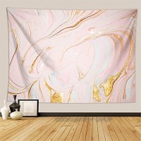 Ciujoy Marmor Wandteppich Rosa fließendes Gold Tapisserie Tuch Wandtuch Wandbehang Psychedelische Tapisserie Dekoration für Schlafzimmer Wohnzimmer Lange:200XBreite:150 cm