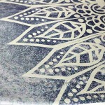 Goldbeing indischer Wandteppich Wandbehang Mandala Tuch Wandtuch Gobelin Tapestry Goa Indien Hippie- Boho Stil als Dekotuch Tagesdecke indisch orientalisch psychedelic 150 x 130cm Grau Kreis