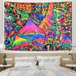 Hleane Psychedelische Wandteppiche Pilztapisserie Abstrakte Kunst Wandbehang Hippie Wandtuch Home Decor Tapisserie für Schlafzimmer Bunte 130x150cm