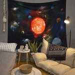 LOMOCRAFT Wandteppich Wandbehang Solarsystem Galaxie Planet Weltall Sonne Erde Universum Wandteppiche für Kinder Geschenk Schlafzimmer Wohnzimmer Schlafzimmer Wand Decke Polyester L: 58x79 inch