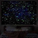 SUCHDECO Galaxis Wandteppich Leuchtend Blau Sternenhimmel Universum Tapisserie Psychedelisch Wandbehang Universum Wandteppich Wolke Sternaus Wandteppich für Schlafzimmer Dekor 150 x 130 cm