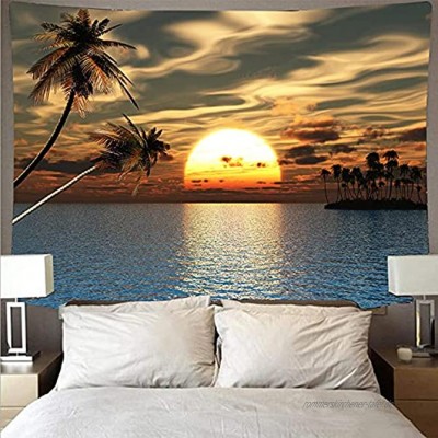Tapisserie Meer Sonnenuntergang Tapisserie Strand Hintergrund Tuch Hängendes Tuch Tapisserie Zimmerdekoration Tapisserie-A_230×180cm