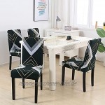 1 2 4 6PCS Blumendruck Geometrischer Küchenstuhlbezug Spandex Elastischer Dekorativer Stuhl Esszimmerkissen A11 4pcs