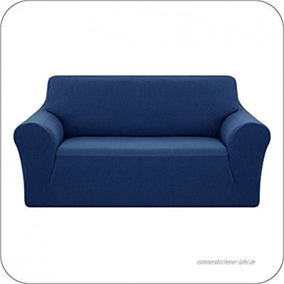 Brand Umi Sofaüberzug Jacquard Sofabezug Stretch Sofahusse Couchhusse Wohnzimmer 2-Sitzer Blau