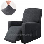 E EBETA Sessel-Überwürfe Sesselschoner Stretchhusse für Relaxsessel Komplett Schutzhülle aus elastischem Sessel Ohrensessel Dunkelgrau
