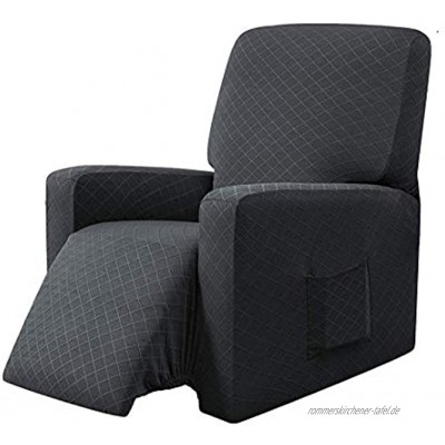 E EBETA Sessel-Überwürfe Sesselschoner Stretchhusse für Relaxsessel Komplett Schutzhülle aus elastischem Sessel Ohrensessel Dunkelgrau