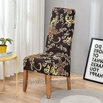 Elastischer Stuhlbezug Blumendruck waschbarer Stuhlbezug geeignet für Restaurant Hochzeit Büro Bankettstuhl A22 2 Stück