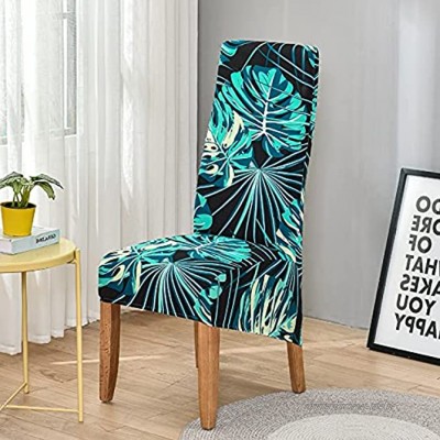 Elastischer Stuhlbezug Blumendruck waschbarer Stuhlbezug geeignet für Restaurant Hochzeit Büro Bankettstuhl A22 2 Stück