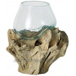 ART-CRAFT Handgemachte Glas Vase Blumenvase Tischvase Dekovase auf einem Wurzelholz geformt. Dies ist EIN Beispielfoto