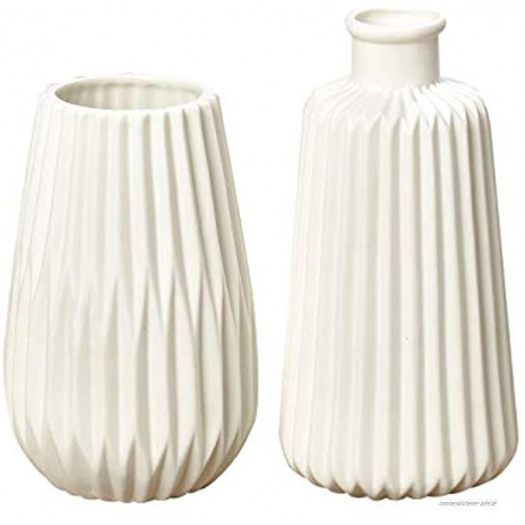 Boltze Vasen Set 2 Stück weiß H17cm