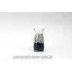 casavetro 12 x kleine Mini Vasen Set Jar-rund-100 inklusiver Band als Meterware Glasfläschchen Flasche Glas klar Deko Blumen-Vase Hochzeit 12 x 100 Weiss 10 cm hoch