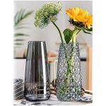 CHENYI 1 Stück Rauchgrau Dekorative Glasvase mit Ananas-Muster Kristallklare Moderne Blumendekor Vase aus Glas für Home Office Schreibtisch Büro Zuhause Tischregal mit INS Stil