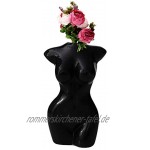 Fenteer Weibliche Form Knospe Vase Körper Kunst Abbildung Blume Vase Weibliche Körper Skulptur Hause Büro Tisch Desktop Dekoration Schwarz