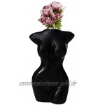 Fenteer Weibliche Form Knospe Vase Körper Kunst Abbildung Blume Vase Weibliche Körper Skulptur Hause Büro Tisch Desktop Dekoration Schwarz