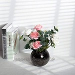 IMEEA 12 cm Höhe Modern Blumenvase Edelstahl Deko Vase für Zuhause Party Hochzeit Schwarz