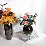 IMEEA 12 cm Höhe Modern Blumenvase Edelstahl Deko Vase für Zuhause Party Hochzeit Schwarz
