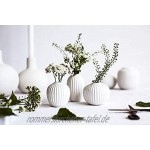 Kähler Designer Miniatur Vasen im 3er Set aus Porzellan in Weiß